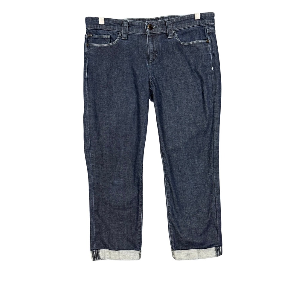 Joes Jeans Womens 29 Blue Socialite Kicker Crop Dark Wash Cuffed Cotton Stretch
